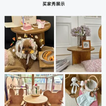 Vintage Round Pet Side Table and Mini Chair Set from a delivered production order