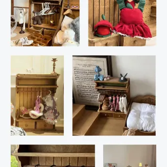 Vintage Wooden Pet Wardrobe Shelf with Drawers from a delivered production order