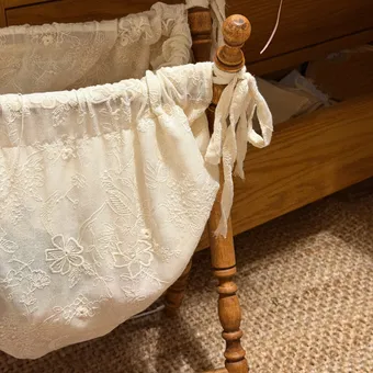 Vintage French Fabric Pet Storage Hamper from a delivered production order