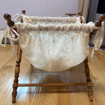 Vintage French Fabric Pet Storage Hamper from a delivered production order