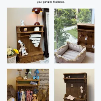 Vintage Wooden Pet Wardrobe Shelf with Drawers from a delivered production order
