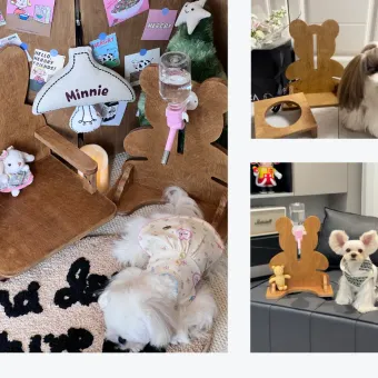 Bear Pet Water Bottle Stand from a delivered production order