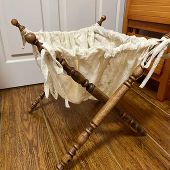 Vintage French Fabric Pet Storage Hamper from a delivered production order