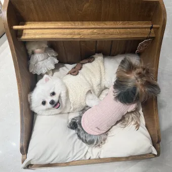 Nordic Vintage Solid Wood Pet Bed from a delivered production order