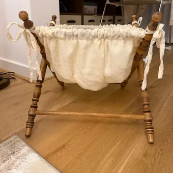 Vintage French Fabric Pet Storage Hamper from a delivered production order