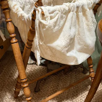 Vintage French Fabric Pet Storage Hamper from a delivered production order