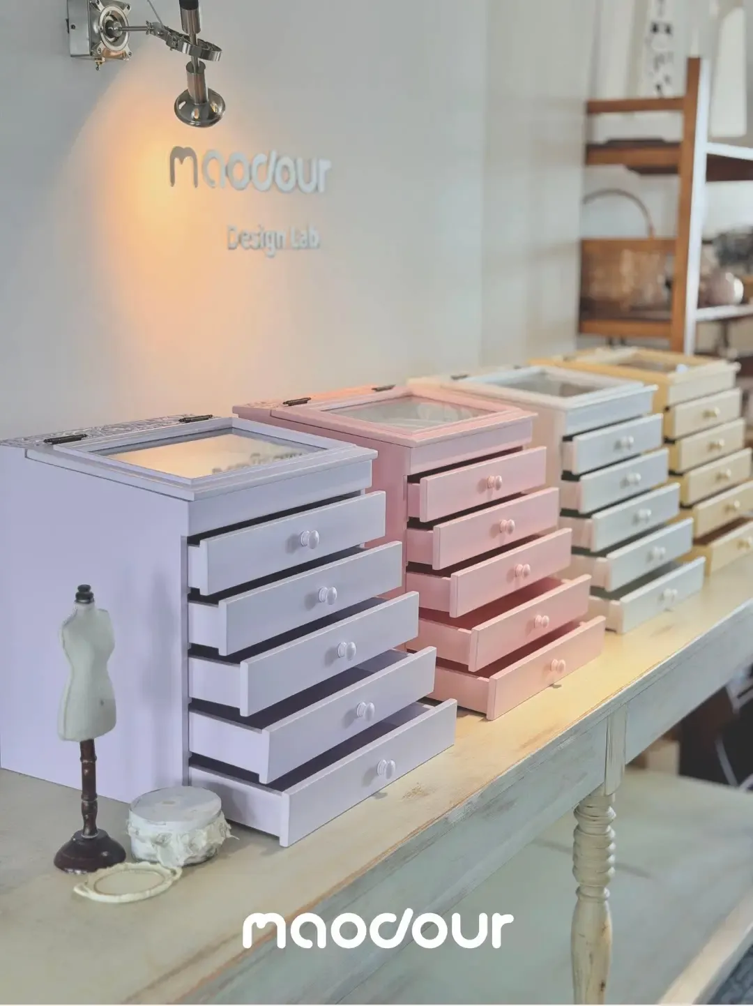 Colorful pet barrette storage cabinet
