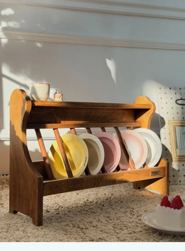wooden pet storage manufacturer - Danish Pet Bowl Storage Rack, view 9