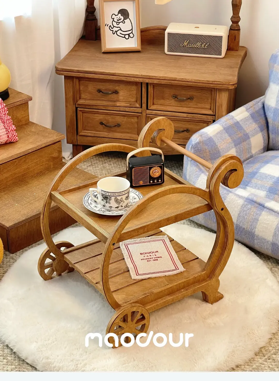 Vintage pet boutique display trolley