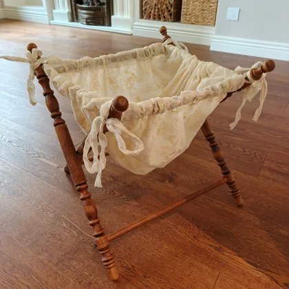 Vintage French Fabric Pet Storage Hamper — wooden pet furniture for OEM production