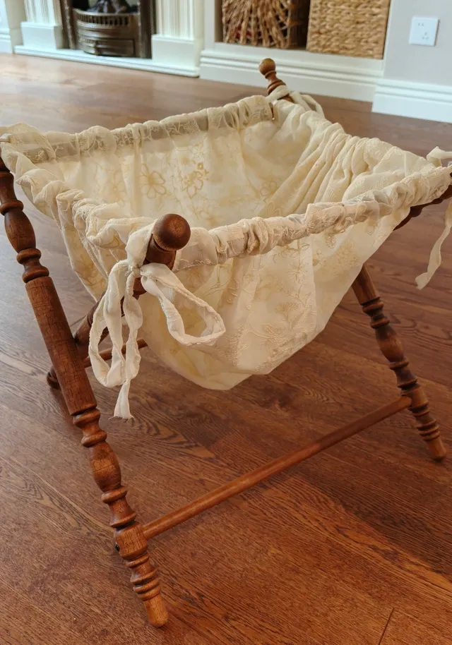 wooden pet storage manufacturer - Vintage French Fabric Pet Storage Hamper, view 1