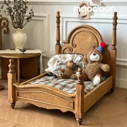 Anna Princess Vintage Pet Bed — wooden pet furniture for OEM production