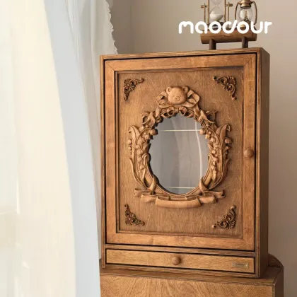 Vintage Bear Pet Wardrobe with Drawer — wooden pet furniture for OEM production