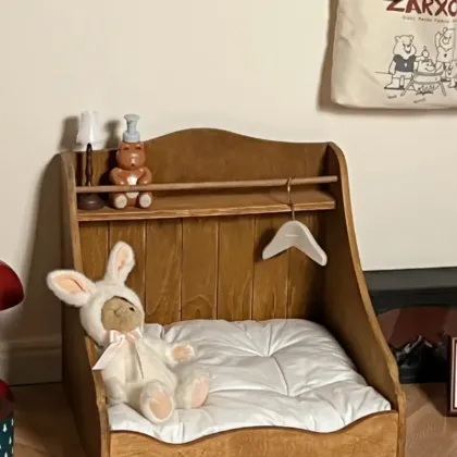 Nordic Vintage Solid Wood Pet Bed — wooden pet furniture for OEM production