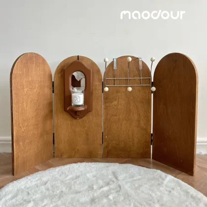 Vintage Wooden Pet Screen Divider — wooden pet furniture for OEM production