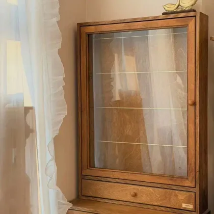Slim Vintage Pet Display Wardrobe with Drawer — wooden pet furniture for OEM production