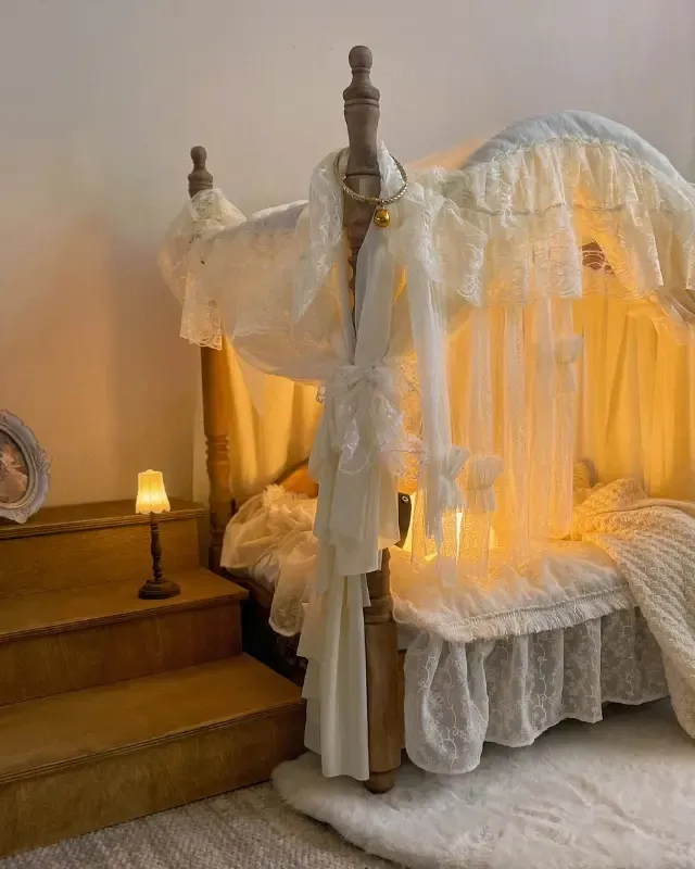 wooden pet bed manufacturer - Canopy Princess Vintage Pet Bed, view 1