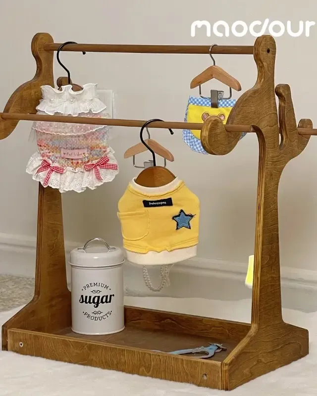 wooden pet wardrobe manufacturer - Portable Danish Pet Clothes Rack, view 1
