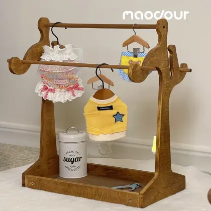 Portable Danish Pet Clothes Rack — wooden pet furniture for OEM production
