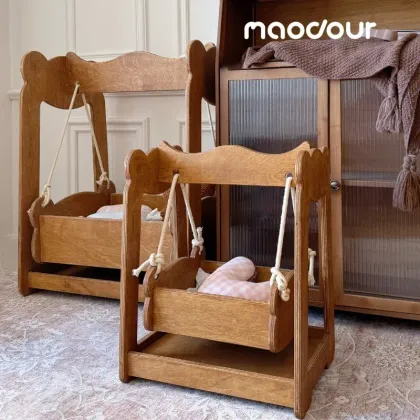 Bear Wooden Pet Swing Bed — wooden pet furniture for OEM production