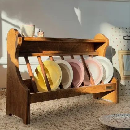 Danish Pet Bowl Storage Rack — wooden pet furniture for OEM production