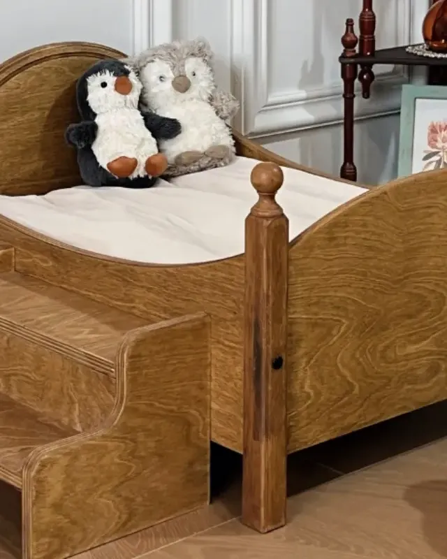 wooden pet stairs manufacturer - Original Retro Wooden Pet Bed with Stairs, view 2