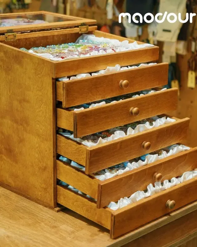 wooden pet furniture manufacturer - Vintage Pet Hair Clip & Jewelry Cabinet, view 2