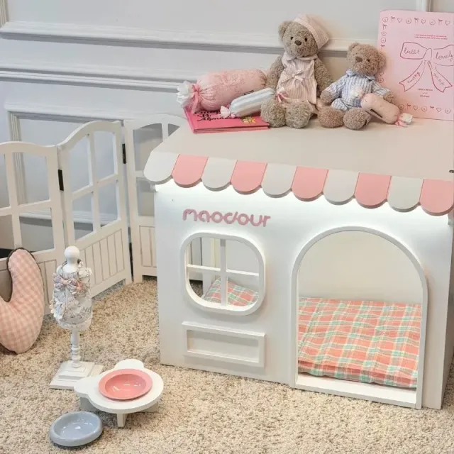 pastel pet house manufacturer - Pastel Mini Pet Villa & Photo Backdrop, view 2