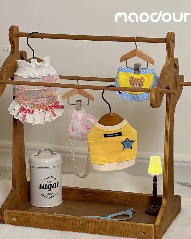 wooden pet wardrobe manufacturer - Portable Danish Pet Clothes Rack, view 2