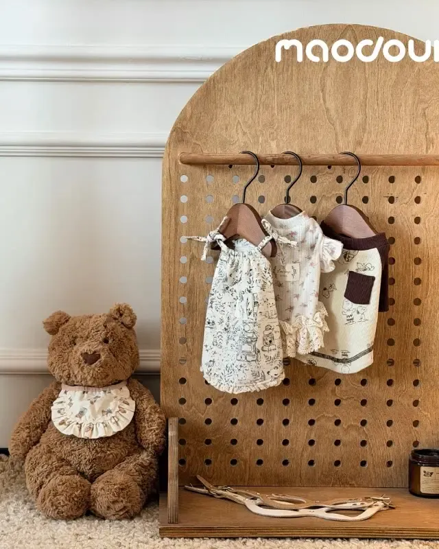 wooden pet wardrobe manufacturer - Arched Wooden Pet Pegboard Organizer, view 2