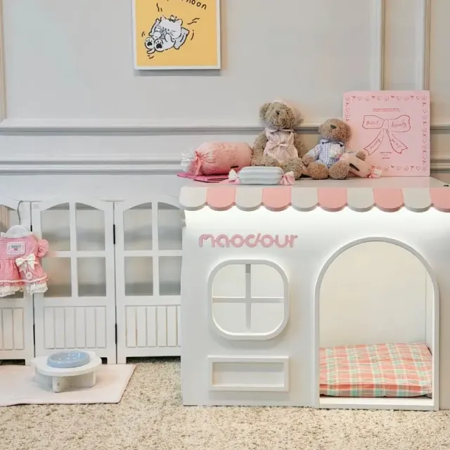 pastel pet house manufacturer - Pastel Mini Pet Villa & Photo Backdrop, view 3