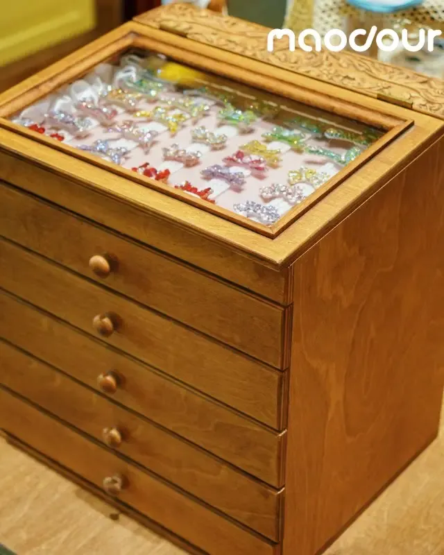 wooden pet furniture manufacturer - Vintage Pet Hair Clip & Jewelry Cabinet, view 3