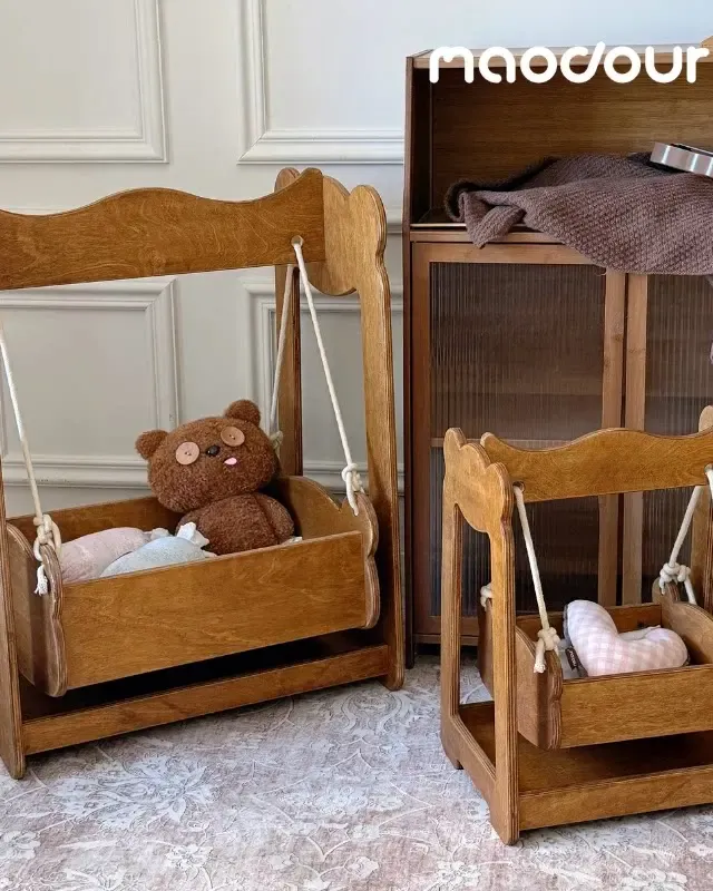 wooden pet furniture manufacturer - Bear Wooden Pet Swing Bed, view 3