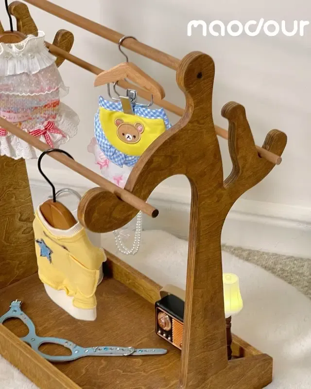 wooden pet wardrobe manufacturer - Portable Danish Pet Clothes Rack, view 3