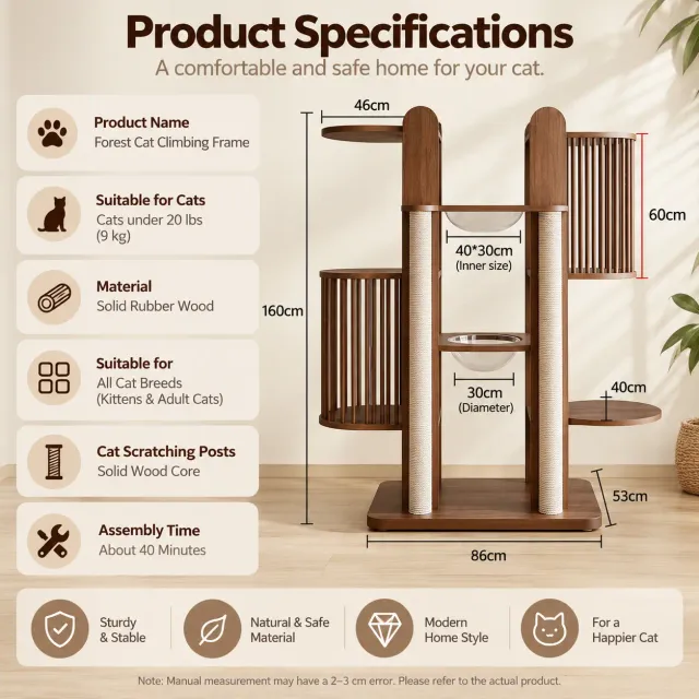wooden cat tree manufacturer - Twin Hideaway Wooden Cat Tree, view 4