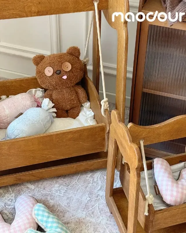 wooden pet furniture manufacturer - Bear Wooden Pet Swing Bed, view 4