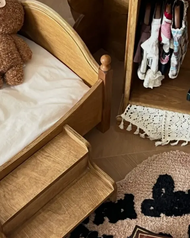 wooden pet stairs manufacturer - Original Retro Wooden Pet Bed with Stairs, view 4