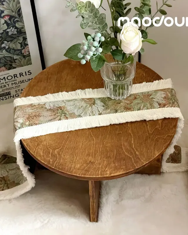 wooden pet furniture manufacturer - Vintage Round Pet Side Table and Mini Chair Set, view 4