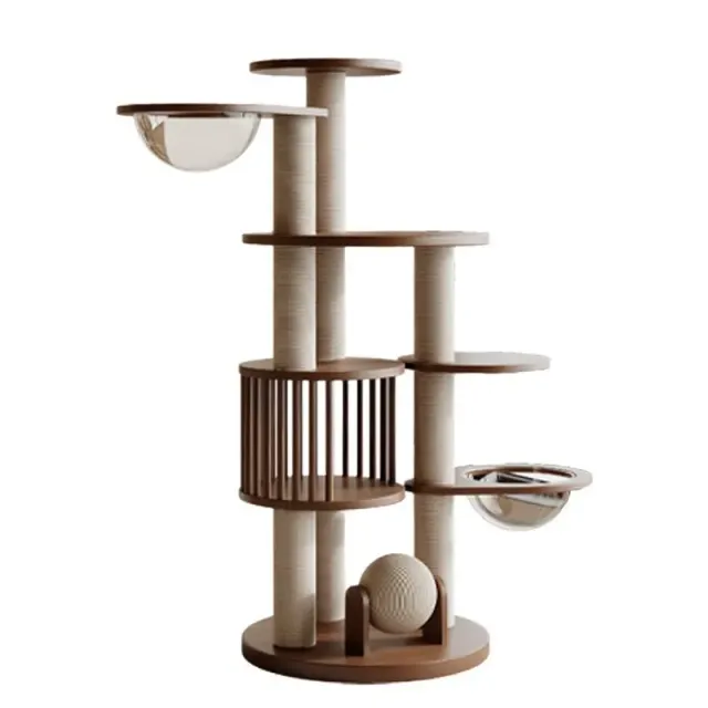 wooden cat tree manufacturer - Round Platform Wooden Cat Tree, view 4