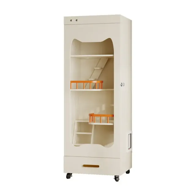 wooden cat house manufacturer - Cabinet-Style Cat House with Litter Drawer, view 5