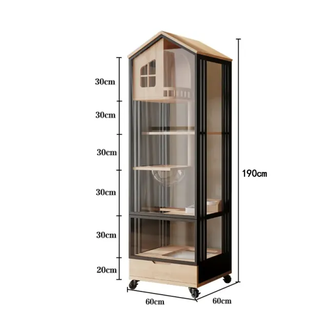 wooden cat house manufacturer - House-Roof Cat Tower with Litter Compartment, view 5