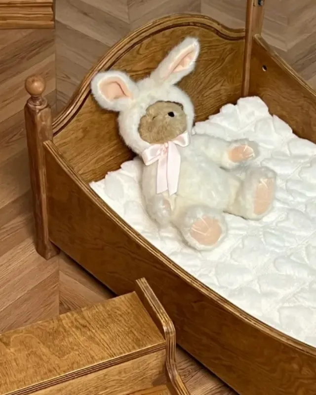 wooden pet stairs manufacturer - Original Retro Wooden Pet Bed with Stairs, view 5