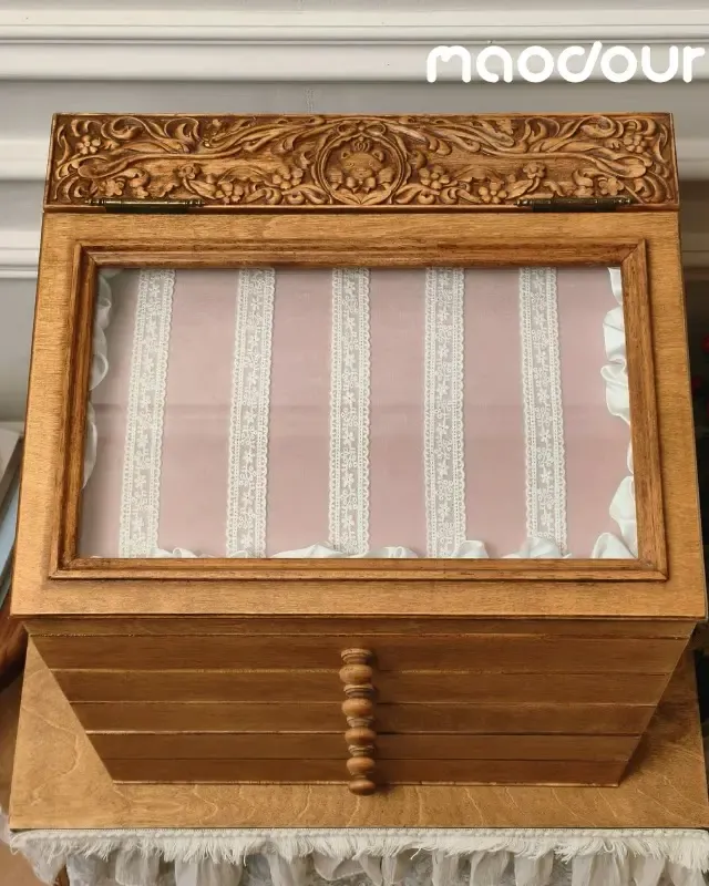 wooden pet furniture manufacturer - Vintage Pet Hair Clip & Jewelry Cabinet, view 5