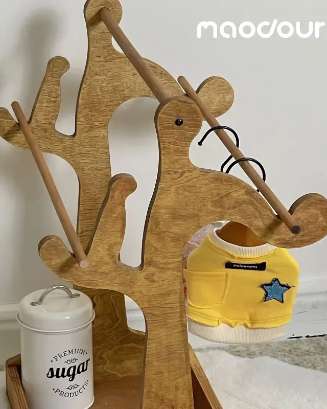 wooden pet wardrobe manufacturer - Danish Vintage Pet Clothes Hanger Rack, view 5