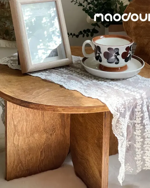 wooden pet furniture manufacturer - Vintage Round Pet Side Table and Mini Chair Set, view 6