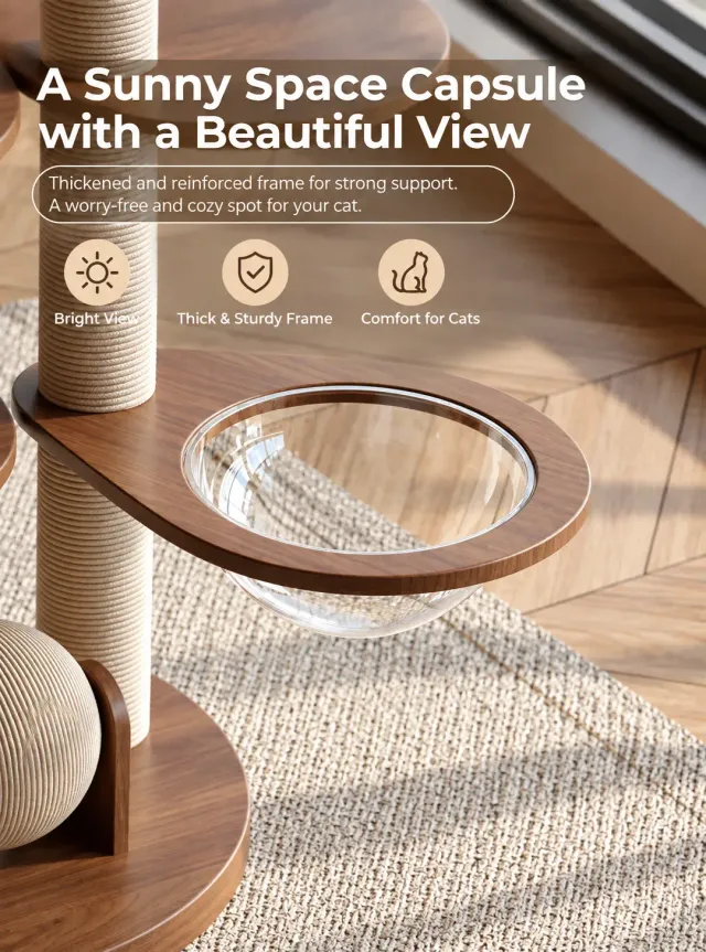 wooden cat tree manufacturer - Round Platform Wooden Cat Tree, view 6