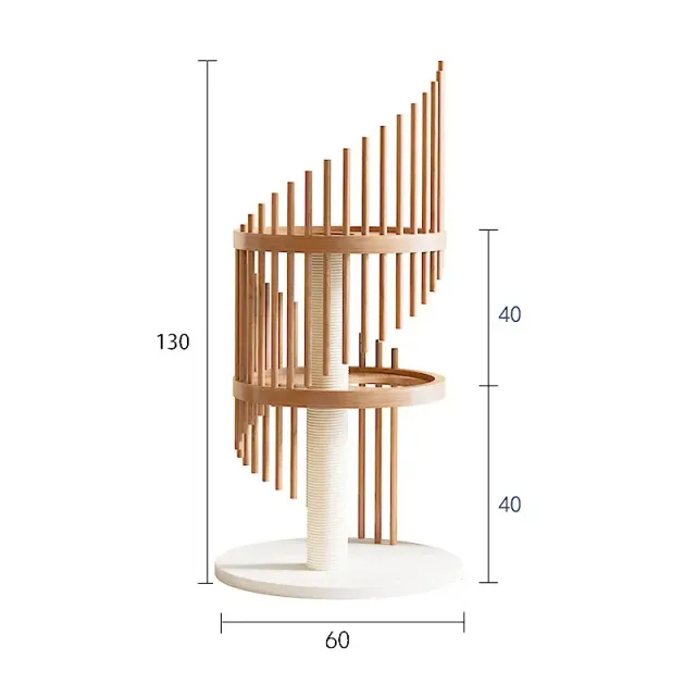 wooden cat tree manufacturer - Spiral Slatted Wooden Cat Tree, view 7