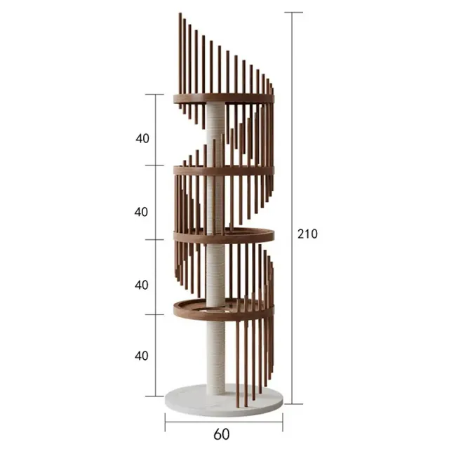 wooden cat tree manufacturer - Spiral Slatted Wooden Cat Tree, view 10
