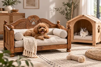 Vintage Pet Beds, Sofas & Bedding — wooden pet furniture for OEM and wholesale production