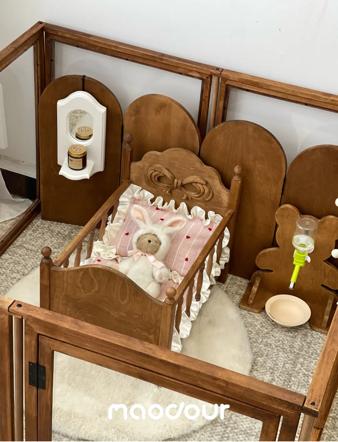 Solid wood transparent pet playpen detail 11